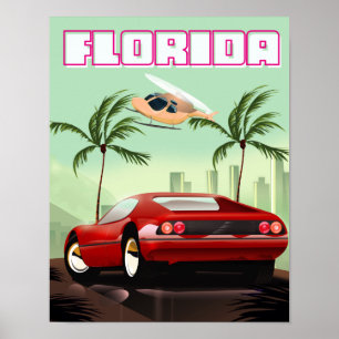 Póster Automóvil retro de Florida