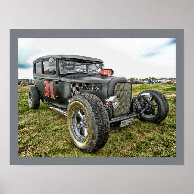 Póster Automóvil Vintage Hot Rod (Frente)