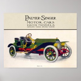 Póster Automóviles de Palmer-Singer, 1909