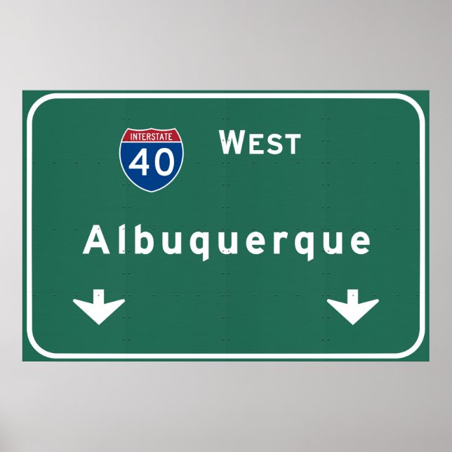 Póster Autopista interestatal Albuquerque New Mexico nm: (Frente)
