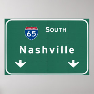 Póster Autopista interestatal de Nashville Tennessee tn