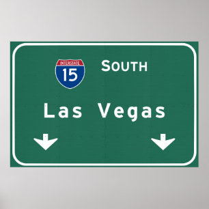 Póster Autopista Interestatal Las Vegas Nevada Nv:
