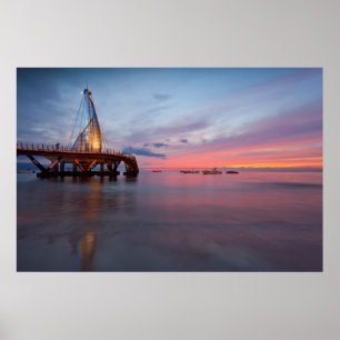 Póster Autopista Y Atardecer