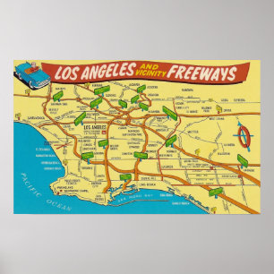 Póster Autopistas sin peaje de Los Ángeles