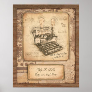 Póster Autor de libros / escritor / editor. Regalo de art