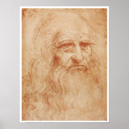 Póster Autoretrato, Calca Roja, Leonardo da Vinci, 1519