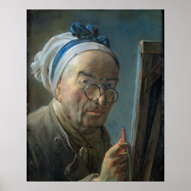 Póster Autoretrato con caballete, c.1775-79 (Frente)