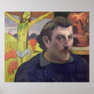 Póster Autoretrato con el Cristo Amarillo, 1890