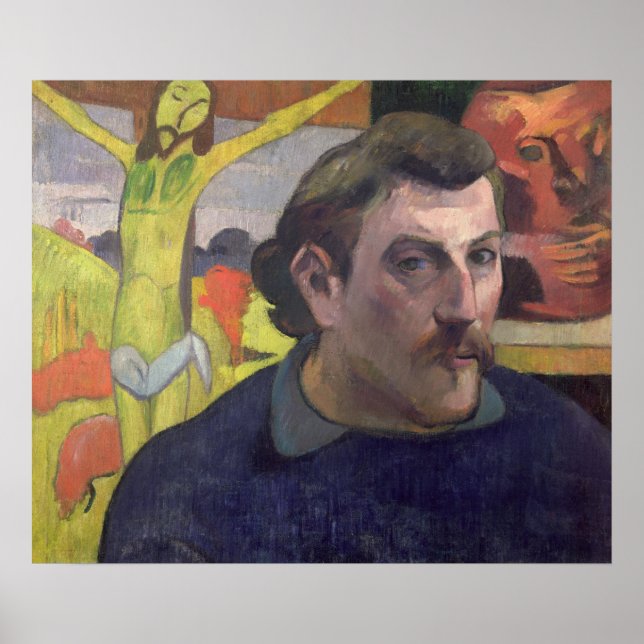 Póster Autoretrato con el Cristo Amarillo, 1890 (Frente)