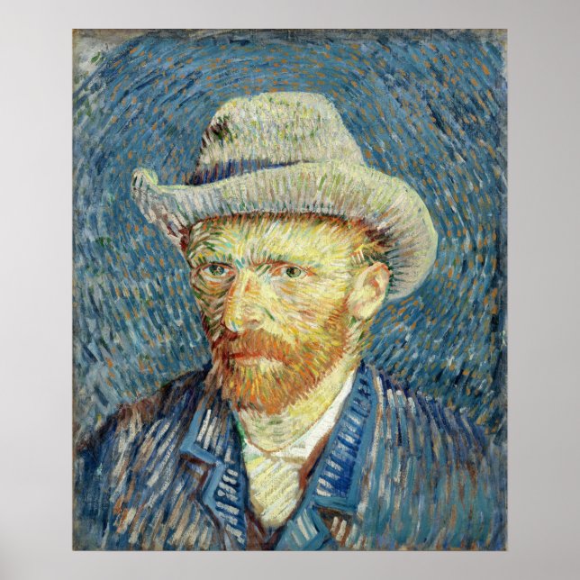 Póster Autoretrato con Felt Gorra Vincent van Gogh (Frente)