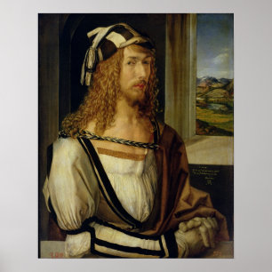 Póster Autoretrato con guantes, 1498