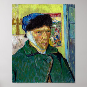 Póster Autoretrato con oreja maltratada Van Gogh