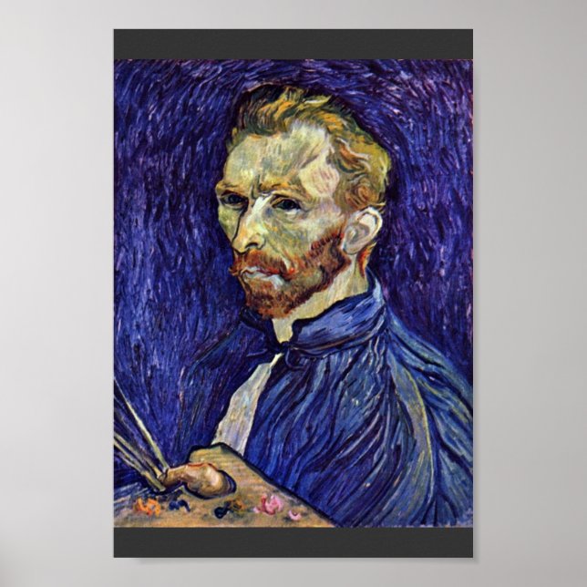 Póster Autoretrato Con Paleta De Vincent Van Gogh (Frente)