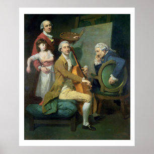 Póster Autoretrato con su hija, Maria Theresa (?)
