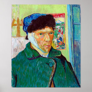 Póster Autoretrato con un oído enmascarado, Van Gogh