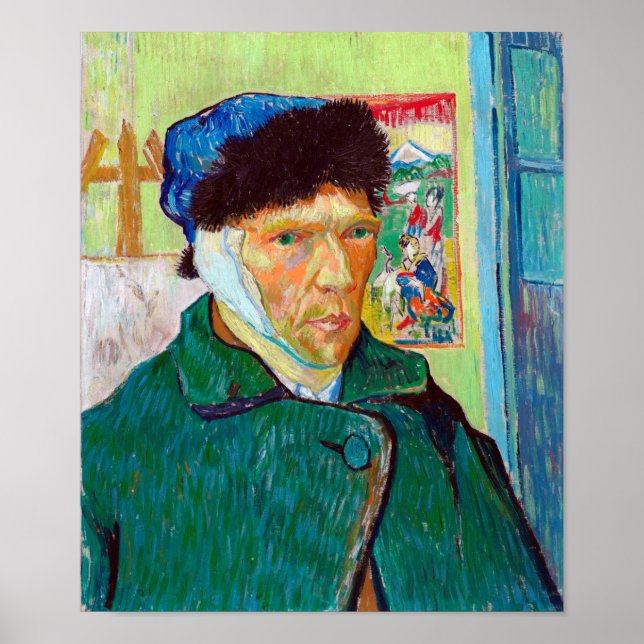 Póster Autoretrato con un oído enmascarado, Van Gogh (Frente)