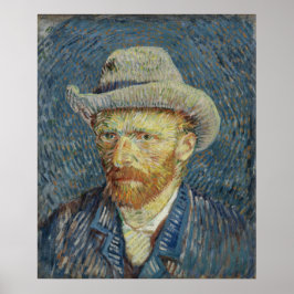 Póster Autoretrato con Van Gogh, Gorra de Felt Grey