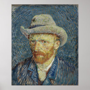 Póster Autoretrato con Van Gogh, Gorra de Felt Grey