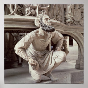 Póster Autoretrato de Adam Krafft, escultura de piedra