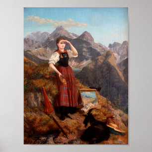 Póster Autoretrato de Anna Stainer con disfraces de Lecht