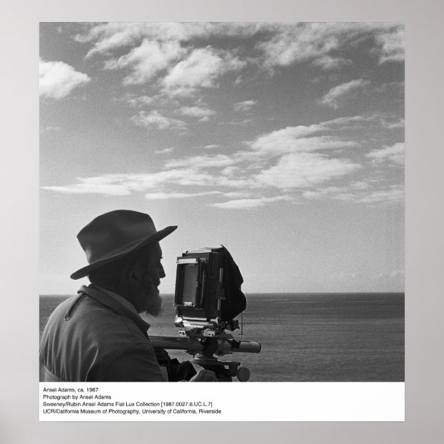 Póster Autoretrato de Ansel Adams, aproximadamente 1967 (Frente)