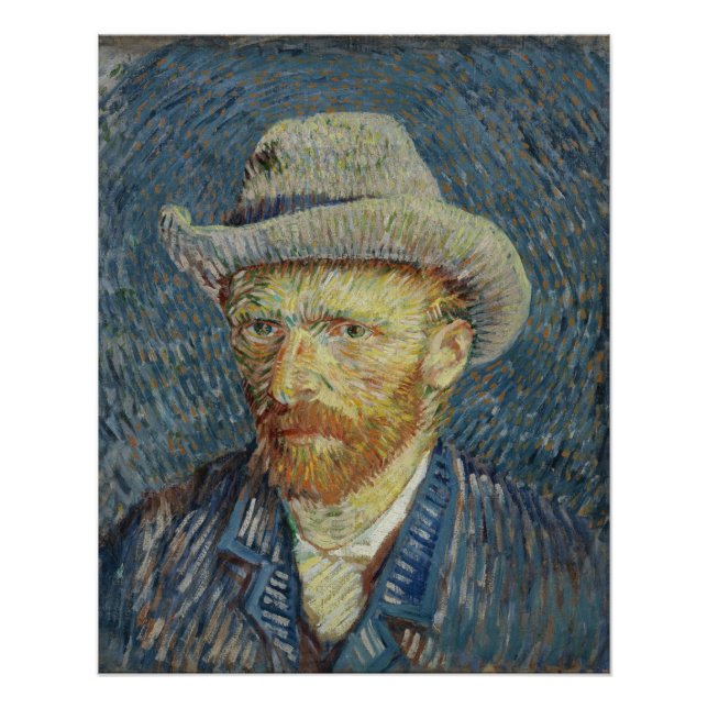 Póster Autoretrato de Van Gogh con glotonería Gorra de Fe (Anverso)
