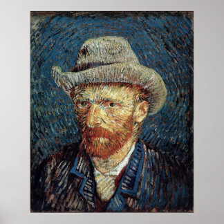Póster Autoretrato de Van Gogh con Gorra de Grey Felt