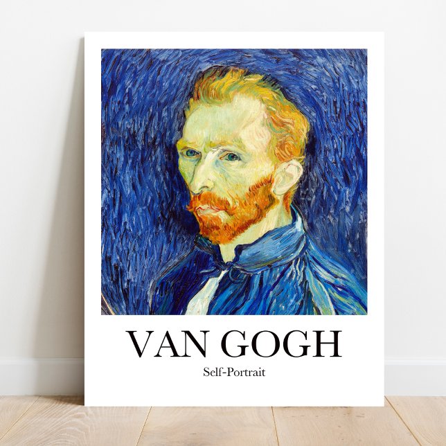 Póster Autoretrato de Vincent Van Gogh (Own Van Gogh's Gaze: Iconic 1889 Self-Portrait. High-quality poster)