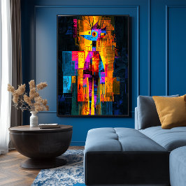 Póster Autoretrato Moisky - Visión Geométrica Resumen