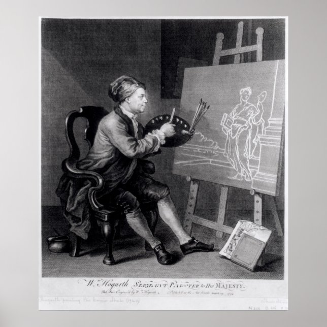 Póster Autoretrato pintando la musa cómica (Frente)