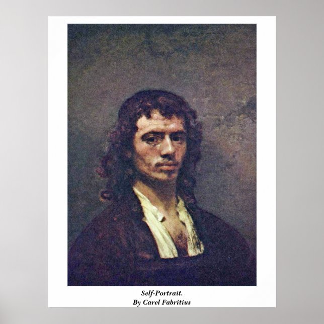 Póster Autoretrato. Por Carel Fabritius (Frente)