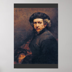 Póster Autoretrato, Por Rembrandt (Mejor Calidad)