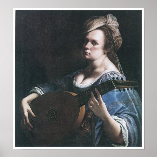 Póster Autoretrato tocando un lugar, 1615-17 (Frente)