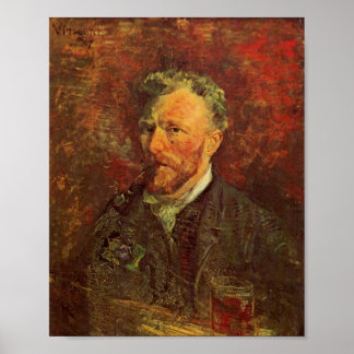 Póster Autoretrato, tubería y vidrio, Bella Artes Van Gog
