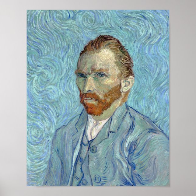 Póster Autoretrato, Vincent van Gogh, 1889 (Frente)