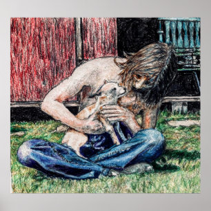 Póster "Autorretrato 1974" foto de mi perro y yo