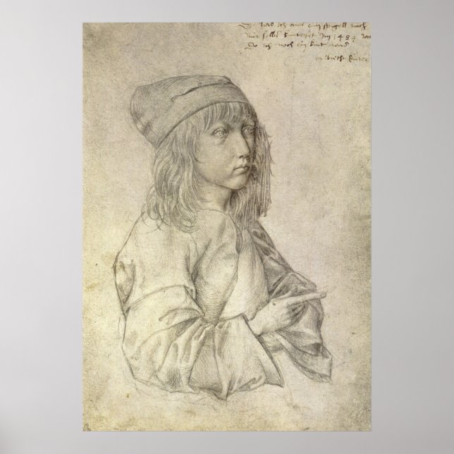 Póster Autorretrato a los 13 años de Albrecht Durer (Frente)