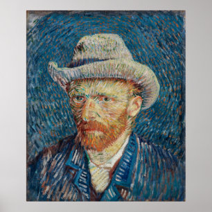 Póster Autorretrato con Gorra de felación gris de Vincent