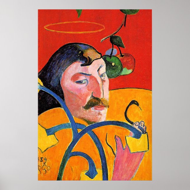 Póster Autorretrato con halo y serpiente (Frente)