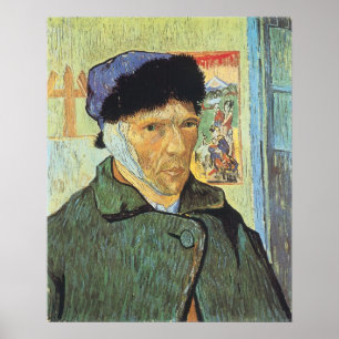 Póster Autorretrato con la oreja vendada por Vincent van 