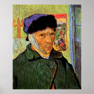 Póster Autorretrato con oreja vaguada de van Gogh