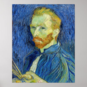 Póster Autorretrato con paleta de Vincent van Gogh