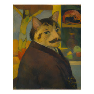 Póster Autorretrato de Paul Gauguin como gato