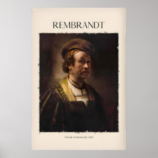 Póster Autorretrato de Rembrandt650 Pintor maestro holand