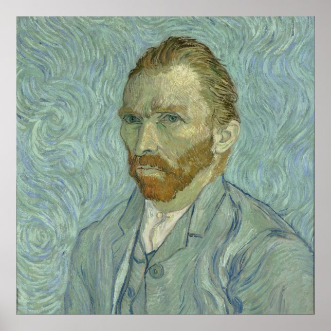 Póster Autorretrato de Vincent Van Gogh 1889 (Frente)