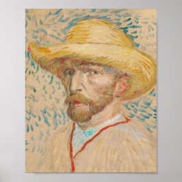 Póster Autorretrato de Vincent van Gogh con sombrero de