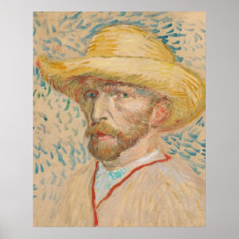 Póster Autorretrato de Vincent van Gogh con sombrero de