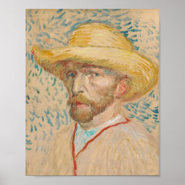 Póster Autorretrato de Vincent van Gogh con sombrero de