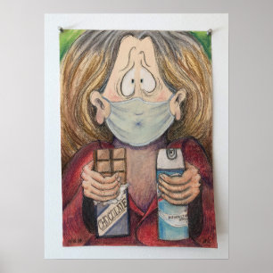 Póster "Autorretrato durante una pandemia", por Barbara D