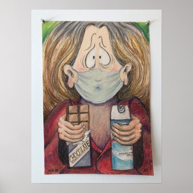 Póster "Autorretrato durante una pandemia", por Barbara D (Frente)